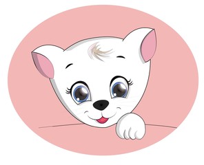 cute cat cartoon. vector illustration