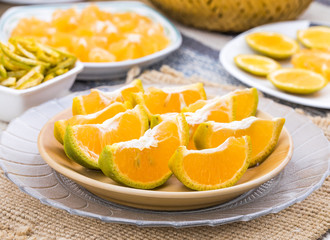 Fresh Orange Fruit Slices