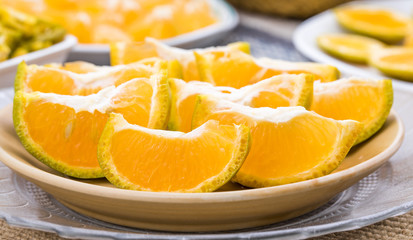 Fototapeta na wymiar Fresh Orange Fruit Slices