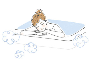 女性 入浴 全身