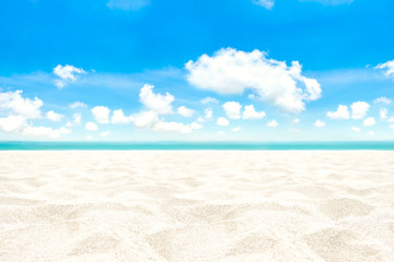 Fototapeta na wymiar White sand beach background in summer