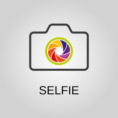 Selfie icon. Selfie symbol. Flat design. Stock - Vector illustration