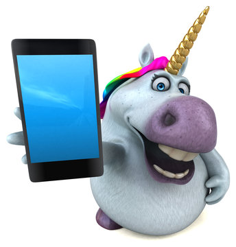 Fun unicorn - 3D Illustration