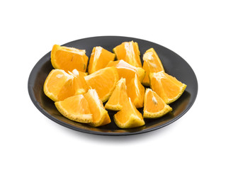 Fresh Orange Fruit Slices isolated on white background