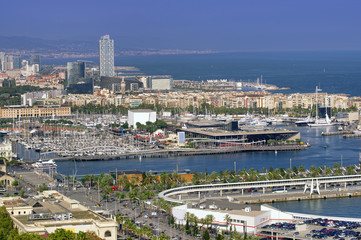 Fototapeta na wymiar Barcelona cityscape view in Spain