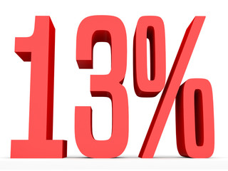 Thirteen percent off. Discount 13 %.
