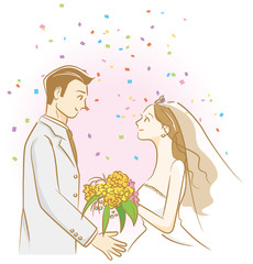 新郎新婦のイメージイラスト