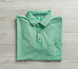 green polo shirt