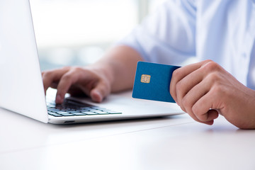 Concept on online payments with credit card