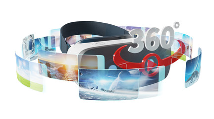Virtual reality glasses technology illustration 3D rendering