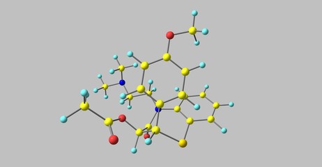 Naklejka premium Diltiazem molecular structure isolated on grey