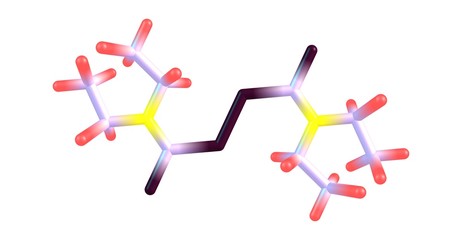Fototapeta na wymiar Disulfiram molecular structure isolated on white