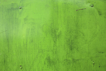 Rusty green metal texture. Industrial background. Green rusty iron plate.