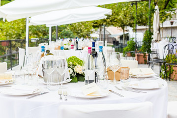 wedding reception tables outdoor