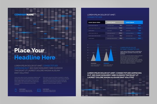 Brochure Layout template in techno style, cover design background. Can be adapt to Annual Report, Magazine, Poster, Corporate Presentation.