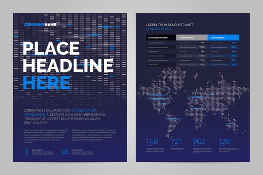 Brochure Layout template in techno style, cover design background. Can be adapt to Annual Report, Magazine, Poster, Corporate Presentation.