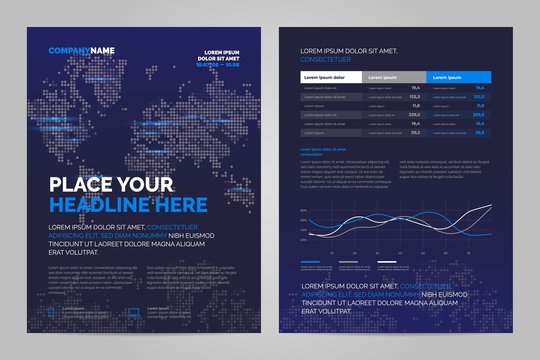 Brochure Layout template in techno style, cover design background. Can be adapt to Annual Report, Magazine, Poster, Corporate Presentation.