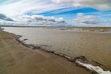 Spring landscape at the Ob reservoir