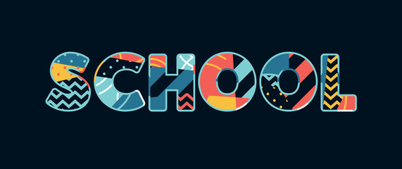 School Concept Word Art Illustration