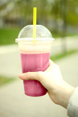 Fresh pink smoothies