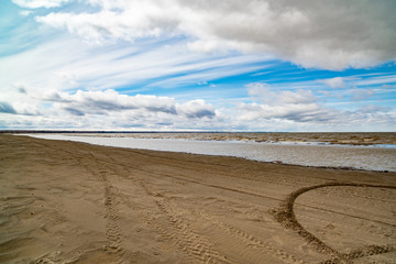 Spring landscape at the Ob reservoir