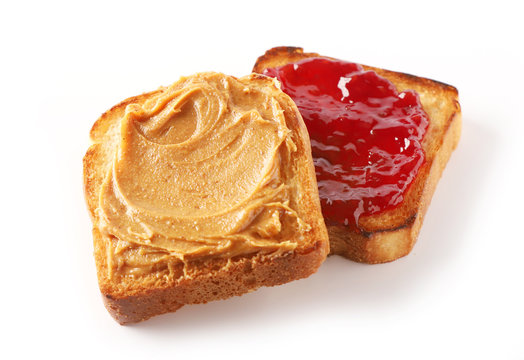 toasted bread with peanut butter and jam