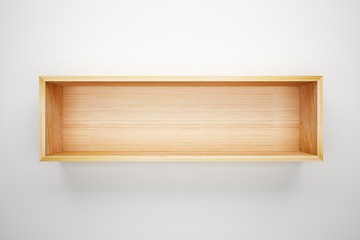 Shelf box on white wall