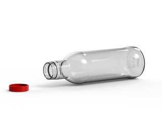 Glass bottle, 3D rendering.