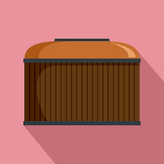 Cognac wood barrel icon. Flat illustration of cognac wood barrel vector icon for web design