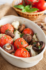 Grilled vegetables in ceramic bowl
