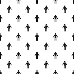 Stick figure stickman pattern vector seamless repeating for any web design