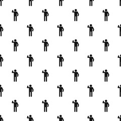 Stick figure stickman pattern vector seamless repeating for any web design