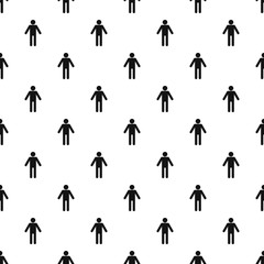 Stick figure stickman pattern vector seamless repeating for any web design