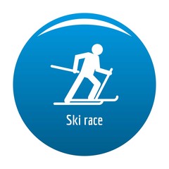 Ski race icon. Simple illustration ofski race vector icon for any design blue