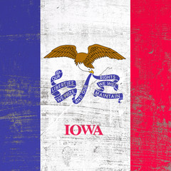 scratched Iowa flag