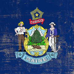 Fototapeta na wymiar scratched Maine flag