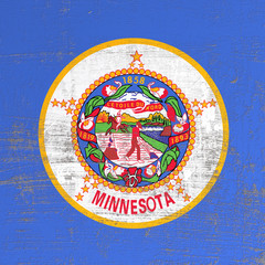scratched Minnesota flag