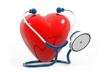 Heart and stethoscope