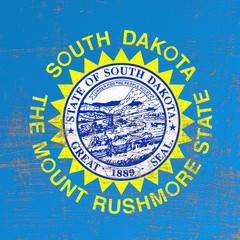 scratched South Dakota flag