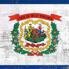 scratched West Virginia flag