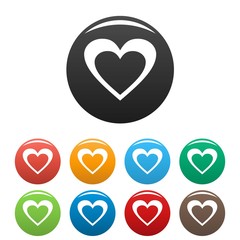 Huge heart icon. Simple illustration of huge heart vector icons set color isolated on white