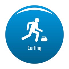 Curling icon. Simple illustration of curling vector icon for any design blue