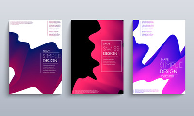 Modern abstract covers set. Cool gradient shapes composition. Futuristic design. Eps10 vector.