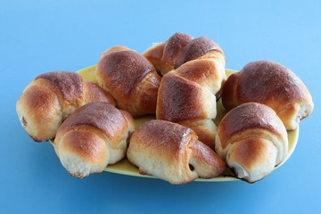 tasty sweet buns and coffe for breakfast