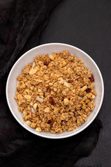 cereals with nuts and dry fruits in big bowl