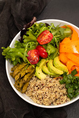 vegetables bowl on white background