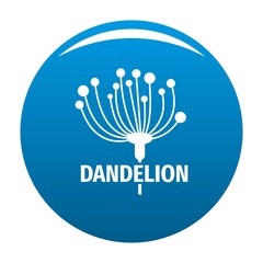 Cute dandelion logo icon. Simple illustration of cute dandelion vector icon for any design blue