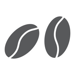 Coffee beans glyph icon, coffee and cafe, arabic sign vector graphics, a solid pattern on a white background, eps 10.