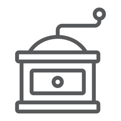 Coffee grinder line icon, coffee and cafe, vintage sign vector graphics, a linear pattern on a white background, eps 10.