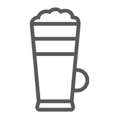 Macchiato line icon, coffee and cafe, cream coffee sign vector graphics, a linear pattern on a white background, eps 10.